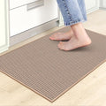 Kitchen Mats for Floor,Kitchen Rug, Nonskid, Washable, Absorbent Kitchen Runner Rug for in front of Sink, Entryway, Hallway, Rubber Backing Indoor Door Mat,Farmhouse Style Standing Mat,17.3"x28",Brown