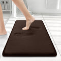 Smiry Memory Foam Bath Mat 24x16, Extra Soft and Absorbent Bathroom Mats, Non Slip Washable Carpet for Floor, Shower and Tub, Brown