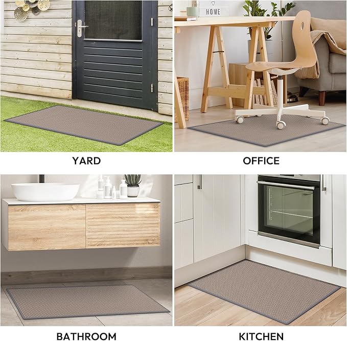 Kitchen Mats for Floor,Kitchen Rug, Nonskid, Washable,Absorbent Kitchen Runner Rug for in Front of Sink,Entryway,Hallway,Rubber Backing Indoor Door Mat,Farmhouse Style Standing Mat,20"x32",Grey