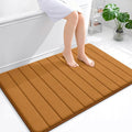 OLANLY Memory Foam Bath Mat 44x32, Super Soft Absorbent Bathroom Rugs, Quick Dry, Machine Washable Shower Floor Rugs, Bathmat Carpet, Bathroom Home Decor Accessories, Ochre