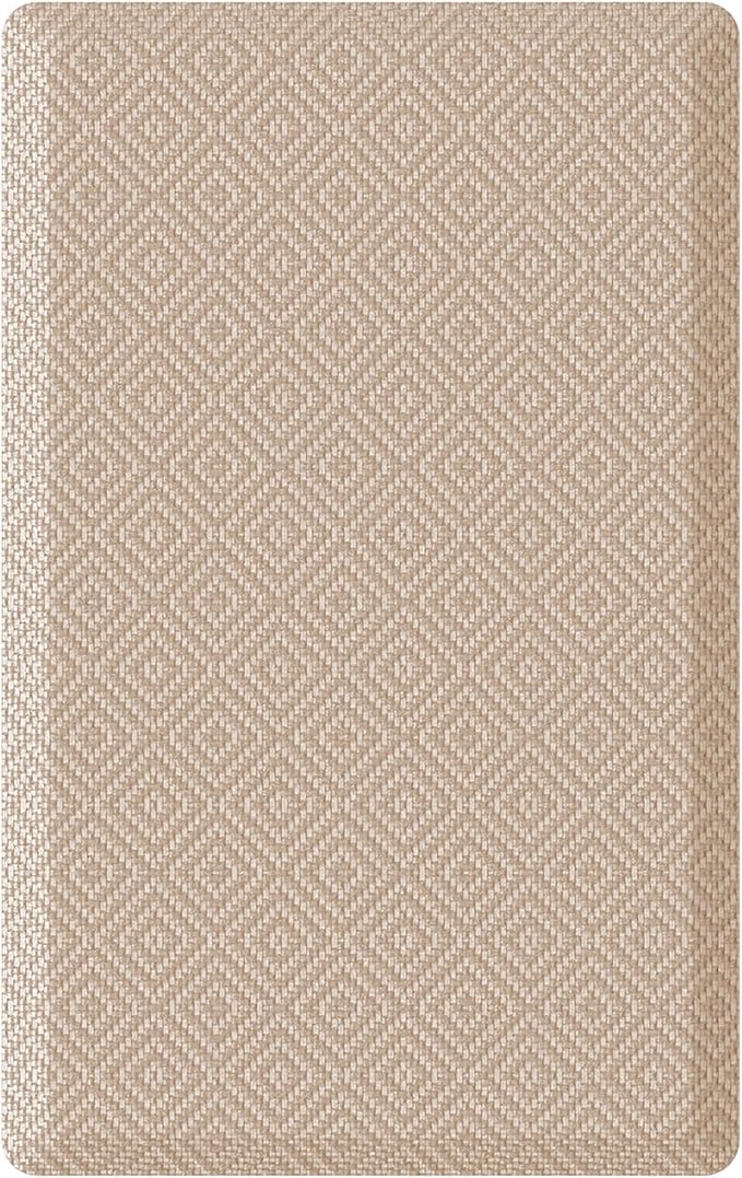 Ophanie Kitchen Mats for Floor, 1/2 inch Thick, 20x32 Anti Fatigue Christmas Cushioned Mat, Kitchen Rug, Waterproof, Comfort Ergonomic Standing Mat for Office, Home, Sink, Beige Non-Slip Ridged Bottom
