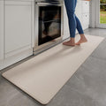YDKGL Kitchen Mats for Floor, Super Absorbent Kitchen Rugs Non Slip Washable, Soft Imitation Linen Braided Runner Rug, Standing Mat Kitchen Sink Mat, Easy to Clean, Beige 17x71