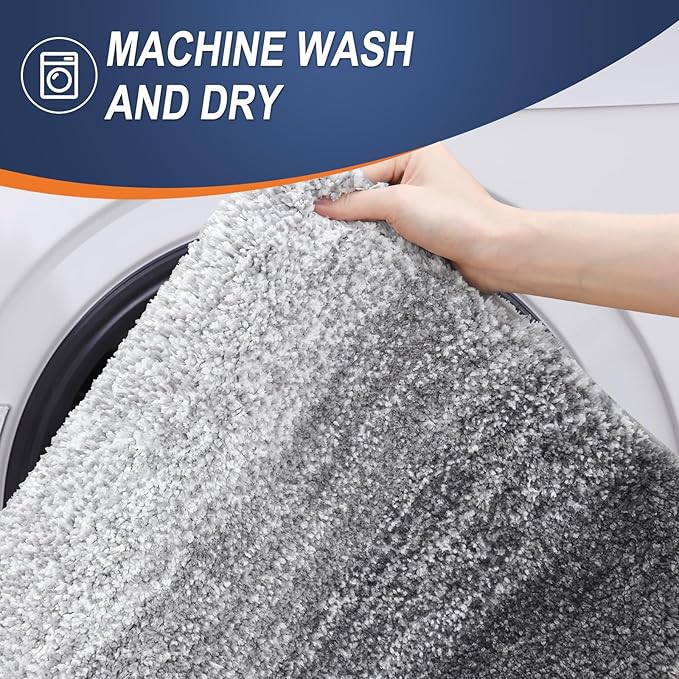 OLANLY Bathroom Runner Rugs 44x24, Extra Soft Absorbent Microfiber Bath Rugs, Rubber Backing, Quick Dry, Machine Washable Bath Mats for Bathroom Floor, Tub and Shower, Home Decor Accessories, Grey