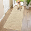 Smiry Dog Door Mat for Muddy Paws 70x24, Absorbent Dirt Trapper, Non-Slip Washable Chenille Entryway Rug for Inside Floor, Beige, Classic Solid