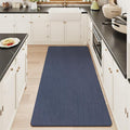 Mecko Bath Mat Rug, Rubber Non-Slip Quick Dry Absorbent Thin Bathroom Rugs Fit Under Door Bathroom Floor Mats-Shower Rug for in Front of Bathtub, Sink, Shower Room(Navy Blue,24"x48")