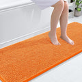 OLANLY Bathroom Runner Rugs 70x24, Extra Soft Absorbent Chenille Bath Rugs, Rubber Backing Quick Dry, Machine Washable Long Bath Mats for Bathroom Floor, Tub and Shower, Home Decor Accessories, Orange