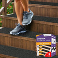 Outdoor Stair Treads for Wooden Steps Non Slip, KOOTETA 12 Pack 30" x 8"Anti Slip Strips Adhesive for Stair,Waterproof Weather Resistant Exterior Grip Tape 80-Grit Non Skid Traction Stair Treads,Black