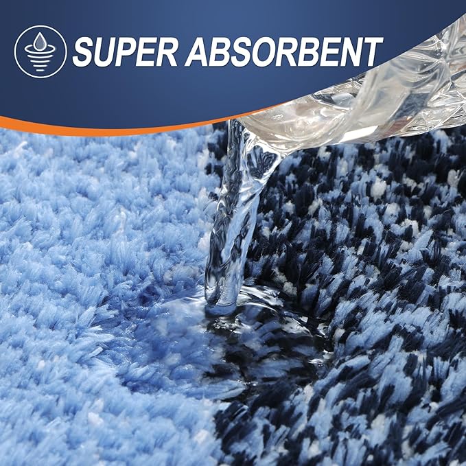 OLANLY Bathroom Runner Rugs Mat 59x24, Extra Soft Absorbent Microfiber Bath Rugs, Rubber Backing, Quick Dry, Washable Long Bath Mats for Bathroom Floor, Tub and Shower, Home Decor Accessories, Navy