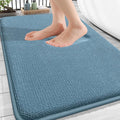 OLANLY Thick Memory Foam Bath Mat Rug 32x20, Extra Soft Absorbent Bathroom Rug, Quick Dry Bath Mats, Non-Slip, Machine Washable Carpet for Bathroom, Tub and Shower, Home Decor Accessories, Airy Blue