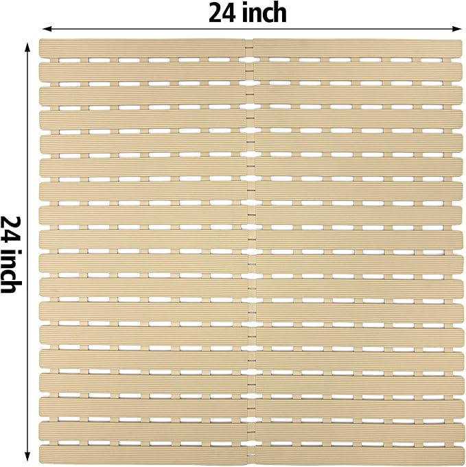 MBOSS Bathtub Mat Non Slip,Super Soft Bath Mat for Tub 24 X 24 Inch,Shower Mat with Suction Cups and Drain Holes,Non Slip Bathtub Mat for Elderly Bathroom