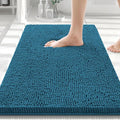 Smiry Luxury Chenille Bathroom Rugs 30x20, Extra Soft and Absorbent Shaggy Bath Mat, Machine Washable, Non-Slip Plush Carpet Runner for Tub, Shower, and Floor, Home Decor Accessories, Peacock Blue
