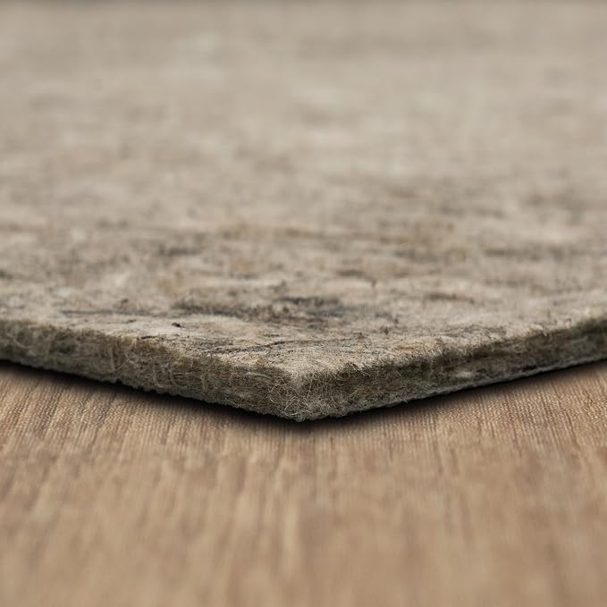 Mohawk Home Non Slip Rug Pad 7' 6" x 10' - 1/2" Thick Felt + Latex Rubber Gripper - Dual Surface Cushion for Hardwood, Carpet, Tile Floors, Made in USA
