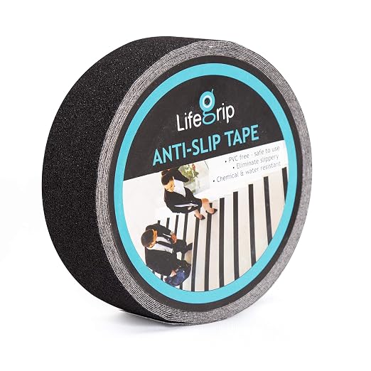LifeGrip Stay on Track Anti Slip Traction Tape, 2 Inch x 30 Foot - Best Grip, Friction, Abrasive Adhesive for Stairs, Tread Step, Indoor, Outdoor (2" X 30')