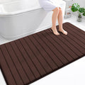 OLANLY Memory Foam Bath Mat 70x46, Super Soft Absorbent Bathroom Rugs, Quick Dry, Machine Washable Shower Floor Rugs, Bathmat Carpet, Bathroom Home Decor Accessories, Brown
