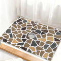 Square Shower Mat Non Slip: 32 x 24 Inch Extra Large Shower Mats with Drain Hole in Middle - PVC Loofah Anti Slip Shower Floor Matt for Inside Shower