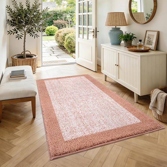 48x32 Large Bathroom Rugs Washable Non Slip, Pink Bath Mat for Bathroom Floor Tub, Soft Absorbent Quick Dry Mats for Shower, Bathtub,Home Decor