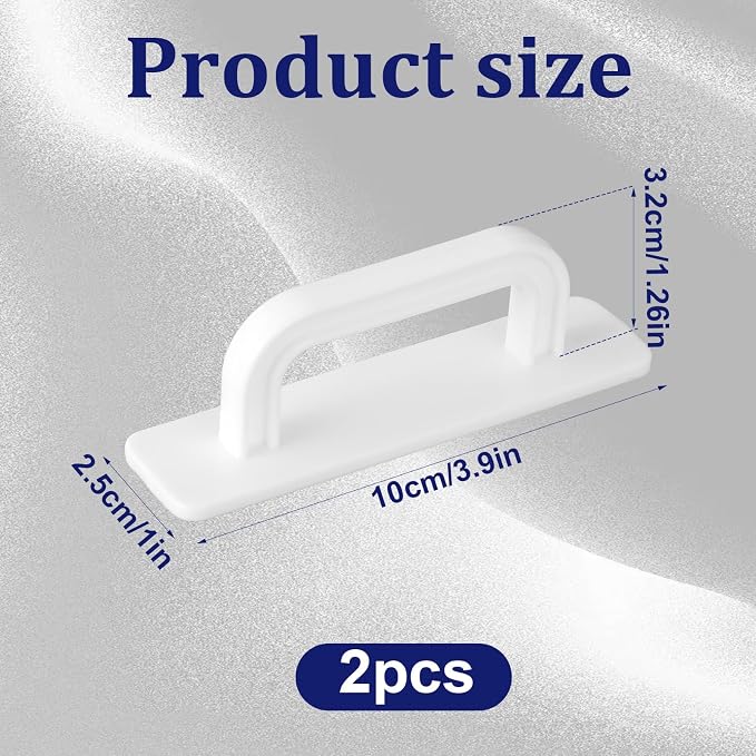 2 Pack Adhesive Cabinet Handles, Stick on Handle, No Drill Cabinet Pulls Peel and Stick, Cabinet Door Handles for Cabinet Closet Glass Sliding Shower Door Handle