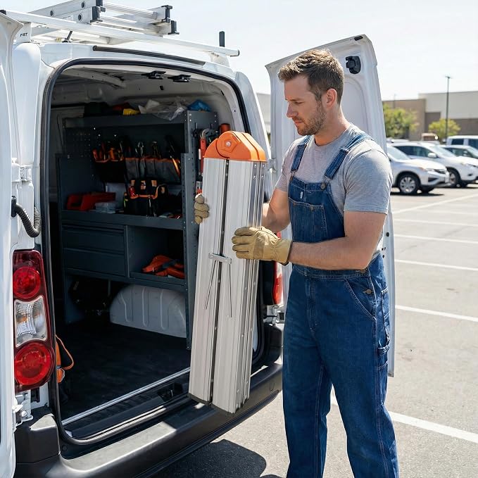 Aparecium Aluminum Foldable Twin Front Collapsible A Frame 3-Step Ladder, Compact Step Stool with Wide Anti-Slip Pedal, EN131, 330lb Capacity