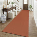 KOZYFLY Orange 3x12 Runners Rugs for Hallway, Long Washable Runner Rug, Woven Non Slip Kitchen Runner, Braided Entryway Rug, Floor Carpet for Entry, Aisle, Hall, Burnt Orange/Tan