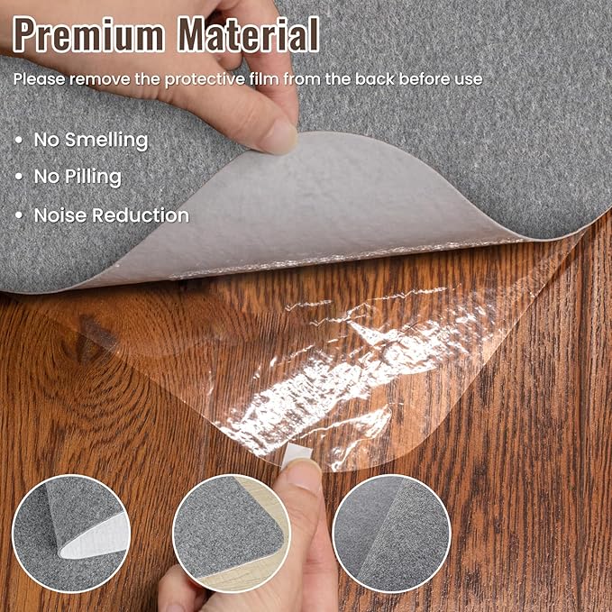 Sycoodeal Office Chair Mat for Hardwood Floor,Slip Resistant Floor Mat for Office Computer Gaming Chair,Heavy Duty Floor Protector for Rolling Chairs,Easy to Clean,Grey(48"x60")