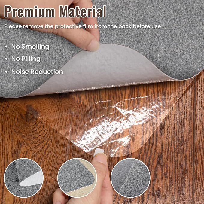 Sycoodeal Office Chair Mat for Hardwood Floor,Slip Resistant Floor Mat for Office Computer Gaming Chair,Heavy Duty Floor Protector for Rolling Chairs,Easy to Clean,Grey(48"x55")