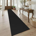 KOZYFLY Black 2.5'x18' Runners Rugs for Hallway, Extra Long Washable Runner Rug, Woven Non Slip Kitchen Runner, Cotton Entryway Rug, Floor Carpet for Entry, Aisle, Hall, Black/Dark Grey