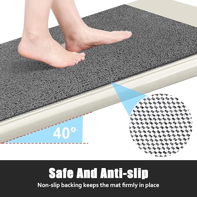 ZOESOE Square Shower Mat Non Slip: 32x32 Inch Large Shower Mats for Inside Shower with Drain Hole in Center, Super Soft PVC Loofah Massage Shower Stall Mat, Anti Slip Shower Floor Mat, Quick Drying