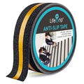 LifeGrip Anti Slip Traction Tape with Reflective Stripe, Best Grip, Friction, Abrasive Adhesive for Stairs, Tread Step, Indoor, Outdoor, Black (2" X 60')