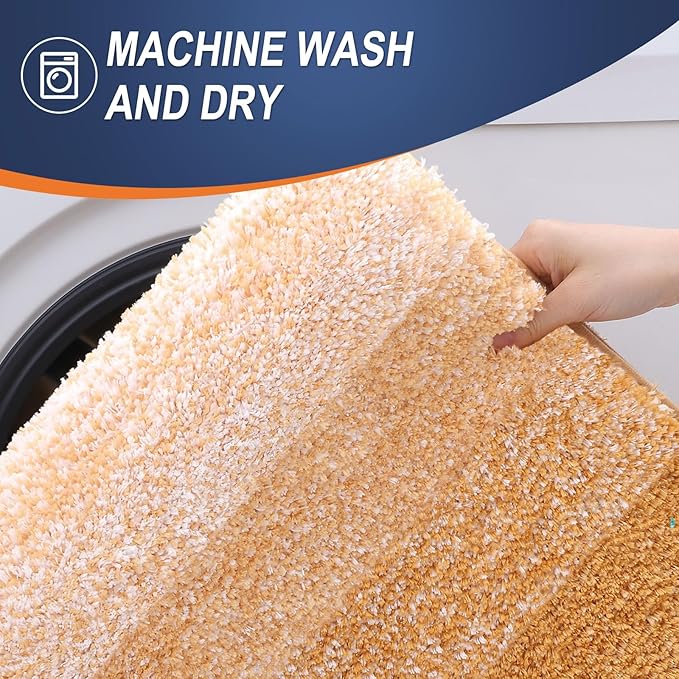 OLANLY Large Bathroom Rugs Mat 40x24, Extra Soft Absorbent Microfiber Bath Rugs, Rubber Backing, Quick Dry, Washable Bath Mats for Bathroom, Tub and Shower, Home Decor Accessories, Golden Yellow