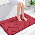 OLANLY Memory Foam Bath Mat Rug 36x24, Ultra Soft and Absorbent Bathroom Rugs, Non-Slip, Comfortable, Machine Washable Bath Carpet for Bathroom Floor, Tub, Shower and Home Decor Accessories, Red