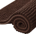 SUBRTEX Bathroom Rugs, 20" x 32" Chenille Bath Rug Soft Short Plush Bath Mat Soft Shower Mat Water Absorbent Shower Mat Quick Dry Machine Washable, Chocolate