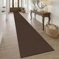 KOZYFLY Braided 2.5'x20' Runners Rugs for Hallway, Extra Long Washable Runner Rug, Woven Non Slip Kitchen Runner, Cotton Entryway Rug, Floor Carpet for Entry, Aisle, Hall, Brown/Dark Brown