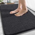 OLANLY Bathroom Rugs 34x21, Extra Soft Absorbent Chenille Bath Rugs, Rubber Backing Quick Dry, Machine Washable Bath Mats for Bathroom Floor, Tub and Shower, Home Decor Accessories, Dark Grey