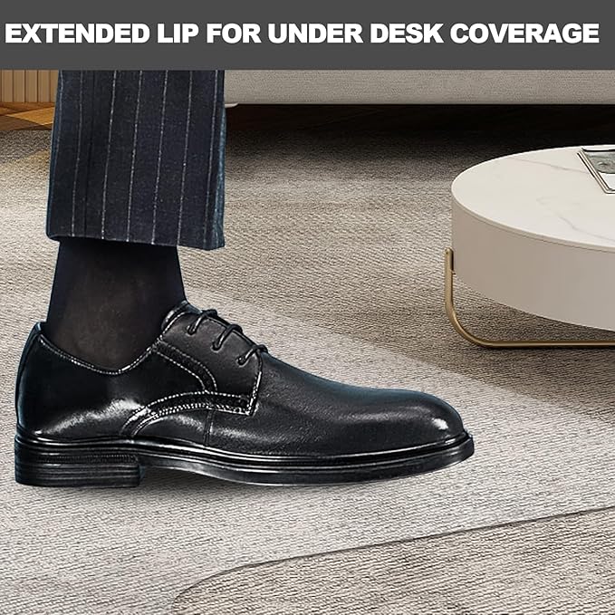 Chair Mat for Carpet- Low Pile (1/4" Thick) Carpet Protector for Office Gaming Computer Desk Chair. Heavy Duty Desk Chair Mat for Carpeted Floors, Semi Transparent (with Lip)