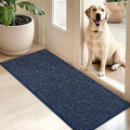 BEQHAUSE Dirt Trapper Door Mat 20" x 48", Non-Slip Washable Doormats Entrance Mat, Dirt Resistant and Absorbent Welcome Mat, Low Profile Floor Mats for Front Back Door and Entryway, Blue