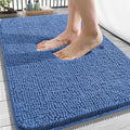 OLANLY Bathroom Rugs 34x21, Extra Soft Absorbent Chenille Bath Rugs, Rubber Backing Quick Dry, Machine Washable Bath Mats for Bathroom Floor, Tub and Shower, Home Decor Accessories, Cornflower Blue