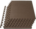 ProsourceFit Exercise Puzzle Mat 1/2-inch, EVA Interlocking Foam Floor Tiles for Home Gym, Workout Equipment, Kids Play Areas, Brown, 24 Sq Ft - 6 Tiles