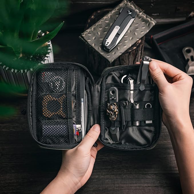 TACTICAL GEEK Block E2.0 EDC Compact Waist Multi-Purpose Molle Pouch Organizer, Green
