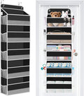 WISELIFE Over the Door Organizer - 5 Shelves Large Capacity Hanging Bedroom Storage Solution with Side Pockets for Dorm Bathroom Pantry Nursery and Baby Essentials Holds up to 40 Lbs Black