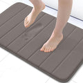 Buganda Memory Foam Bath Mat, 30" x 20", Ultra Soft and Non-Slip Bathroom Rugs, Water Absorbent and Machine Washable Bath Rug for Bathroom, Shower, and Tub, Taupe