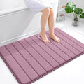 OLANLY Memory Foam Bath Mat 44x32, Super Soft Absorbent Bathroom Rugs, Quick Dry, Machine Washable Shower Floor Rugs, Bathmat Carpet, Bathroom Home Decor Accessories, Deep Plum