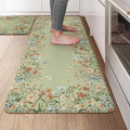 KIMODE Kitchen Mats for Floor Anti Fatigue, 20"x47"+20"x32" Farmhouse Kitchen Rugs Sets of 2, Padded Kitchen Floor Mats, Comfort Standing Mats for Sink Laundry Office Desk Sage Green