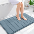 OLANLY Memory Foam Bath Mat 36x24, Super Soft Absorbent Bathroom Rugs, Quick Dry, Machine Washable Shower Floor Rugs, Bathmat Carpet, Bathroom Home Decor Accessories, Airy Blue