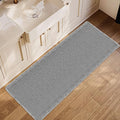 ZALL Grey Waffle Bath Mat,Super Absorbent Non Slip Long Bathroom Runner Rug,Gray 24X60inch,Machine Washable Ultra Soft Floor Mats