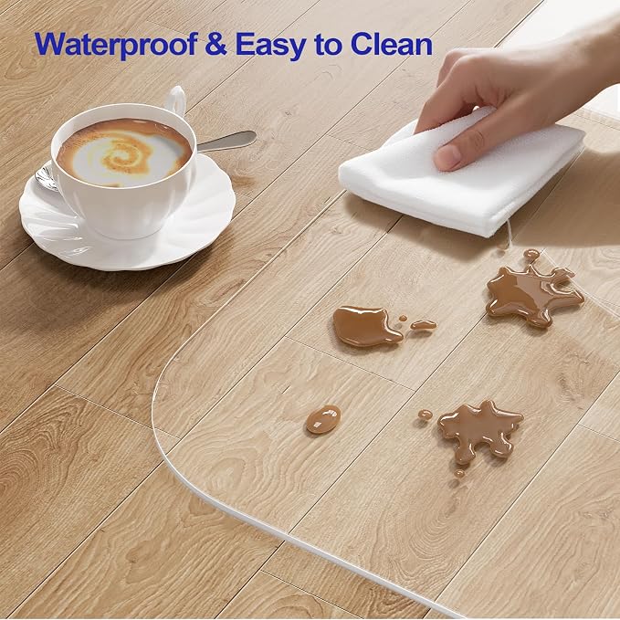 Delamu Office Chair Mat for Hardwood Floor, 30"×48" Office Computer Desk Chair Mat, Clear PVC Heavy Duty Floor Protector Mats for Rolling Chairs, Only for Hard Floor (30"×48" Rectangular)