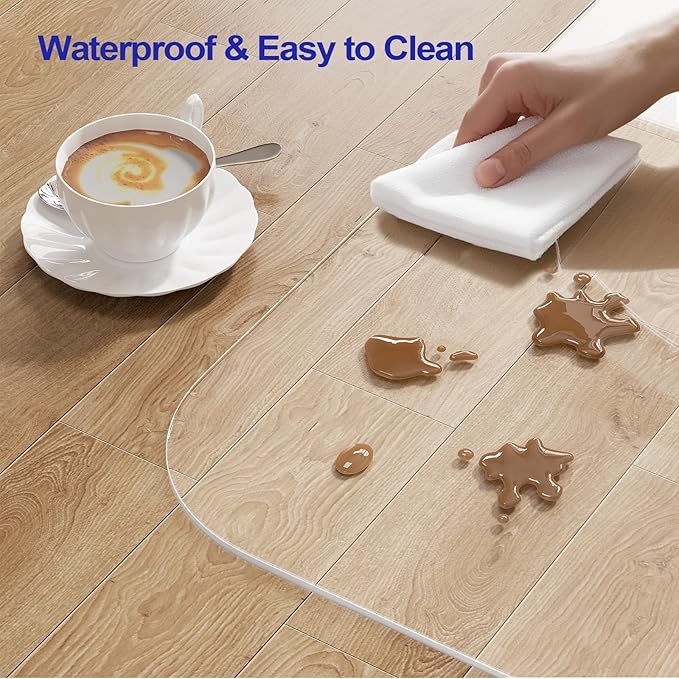 Delamu Office Chair Mat for Hardwood Floor, 36"×48" Office Computer Desk Chair Mat, Clear PVC Heavy Duty Floor Protector Mats for Rolling Chairs, Only for Hard Floor (36"×48" Rectangular)