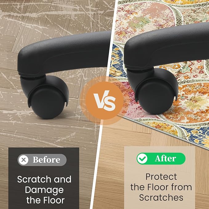 Office Chair Mat for Hardwood Floor & Tile Floor,48"X 60" Heavy Duty Desk Chair Mat for Hard Floors, Under Desk Rug for Rolling Computer Chair,Anti Slip,Low Pile Carpet Floor Protector-Multi