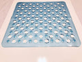 20"x20" Non-Slip Shower Mat (Smooth/Non-Textured Showers Only, Not for Over Drain) Safe, Clean, Machine-Washable, Superior Grip, Vinyl, Transparent Light Blue