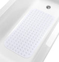 Large Non-Slip Bathtub & Shower Mat 31”x16” (Smooth/Non-Textured Tubs Only) Safe, Clean, Machine-Washable, Superior Grip&Drainage, Vinyl, Transparent Clear