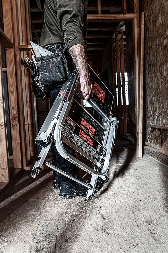 Little Giant Ladders, Safety Step, 2-Step, 2 foot, Step Stool, Aluminum, Type 1A, 300 lbs weight rating, (10210BA), Gray